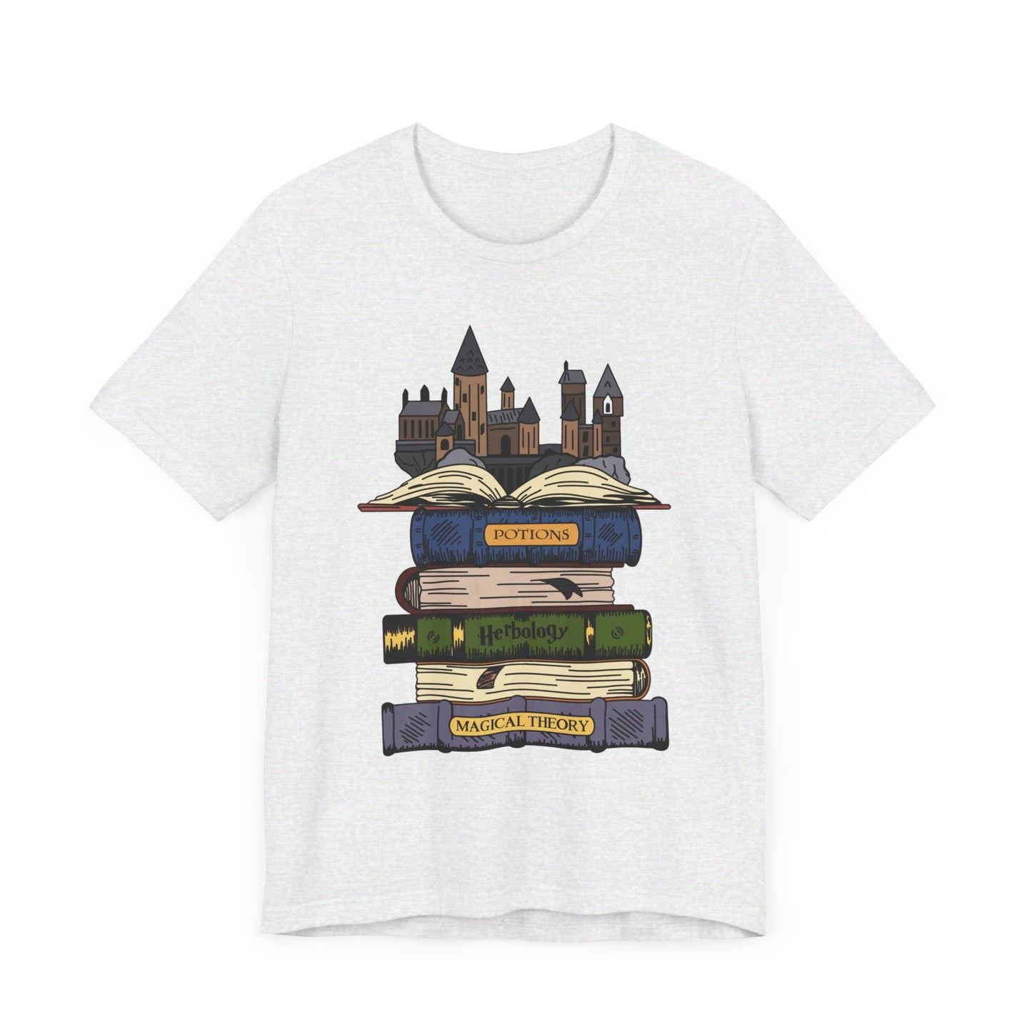 Harry Potter Books and Hogwarts Short Sleeve Tee