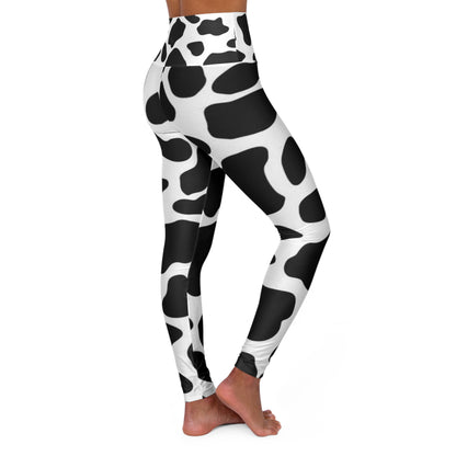 Yee Haw Cow Print High Waisted Yoga Leggings