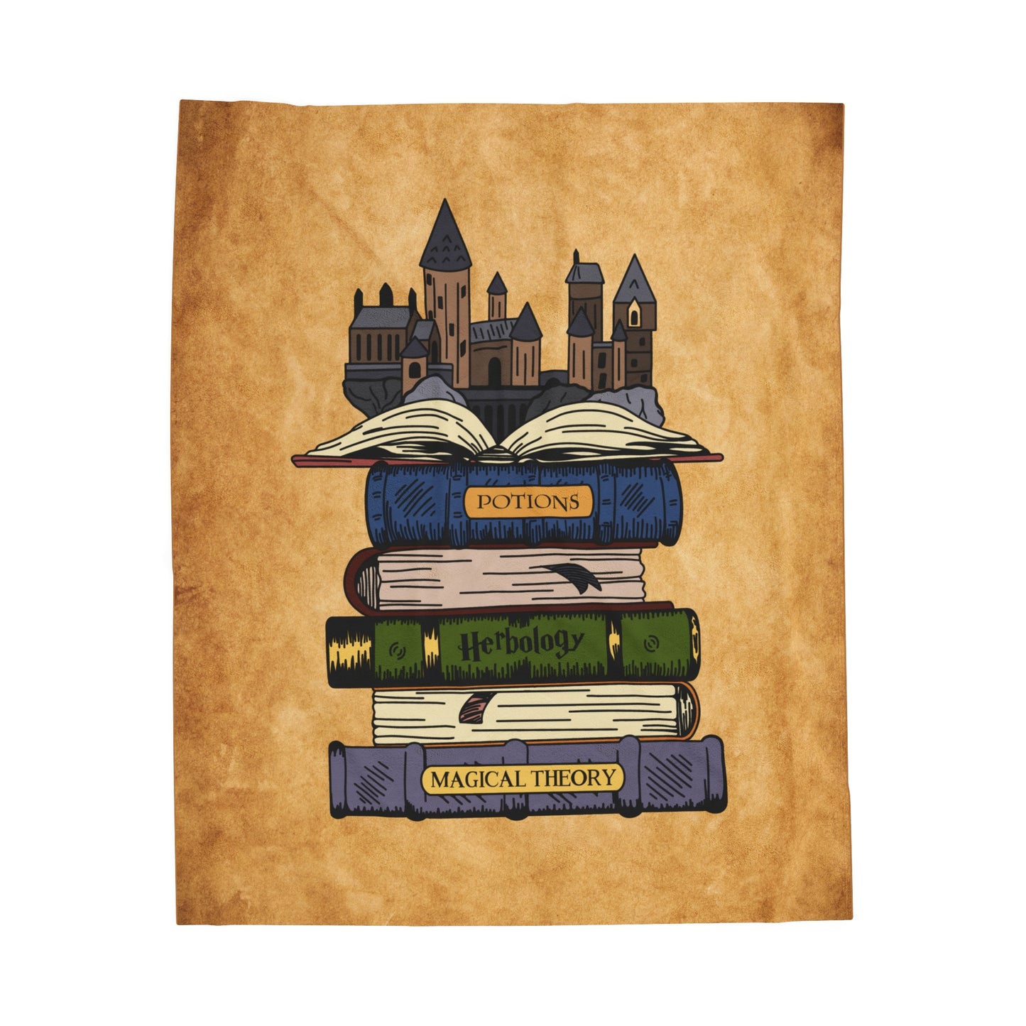 Harry Potter Books Hogwarts Velveteen Plush Blanket