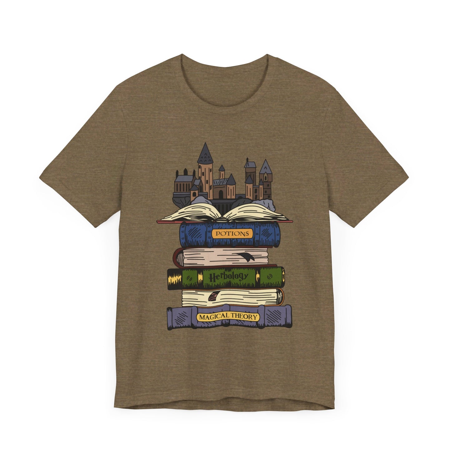 Harry Potter Books and Hogwarts Short Sleeve Tee