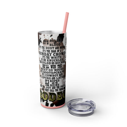 Rodeo Cow Print Skinny Tumbler with Straw, 20oz