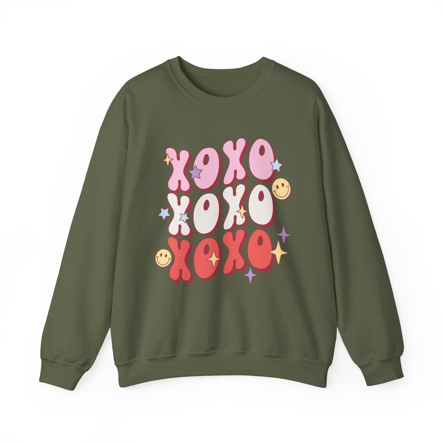 XOXO Smiley Crewneck Sweatshirt - Cozy Unisex Style for Valentine's Day & Everyday Wear