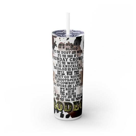 Rodeo Cow Print Skinny Tumbler with Straw, 20oz