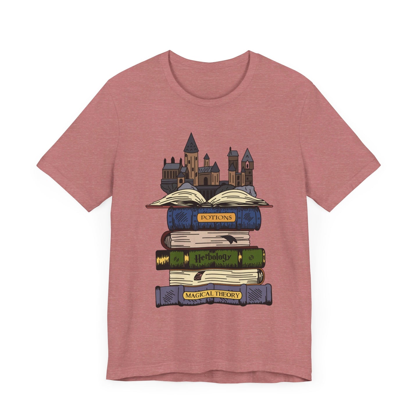 Harry Potter Books and Hogwarts Short Sleeve Tee