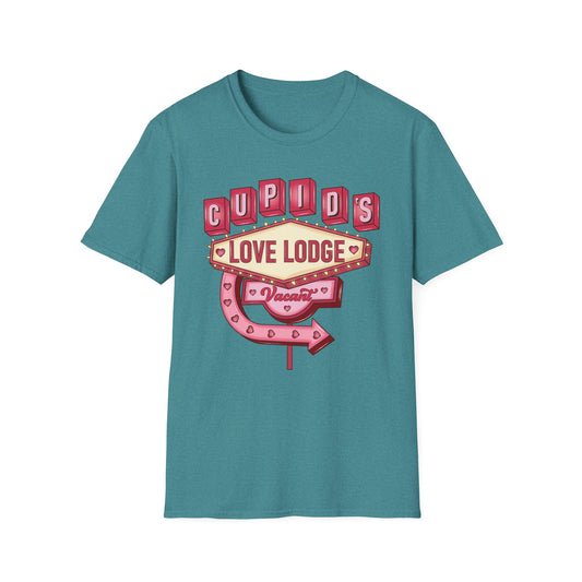 Cupid's Love Lodge Unisex Softstyle T-Shirt - Romantic Valentine's Day Apparel