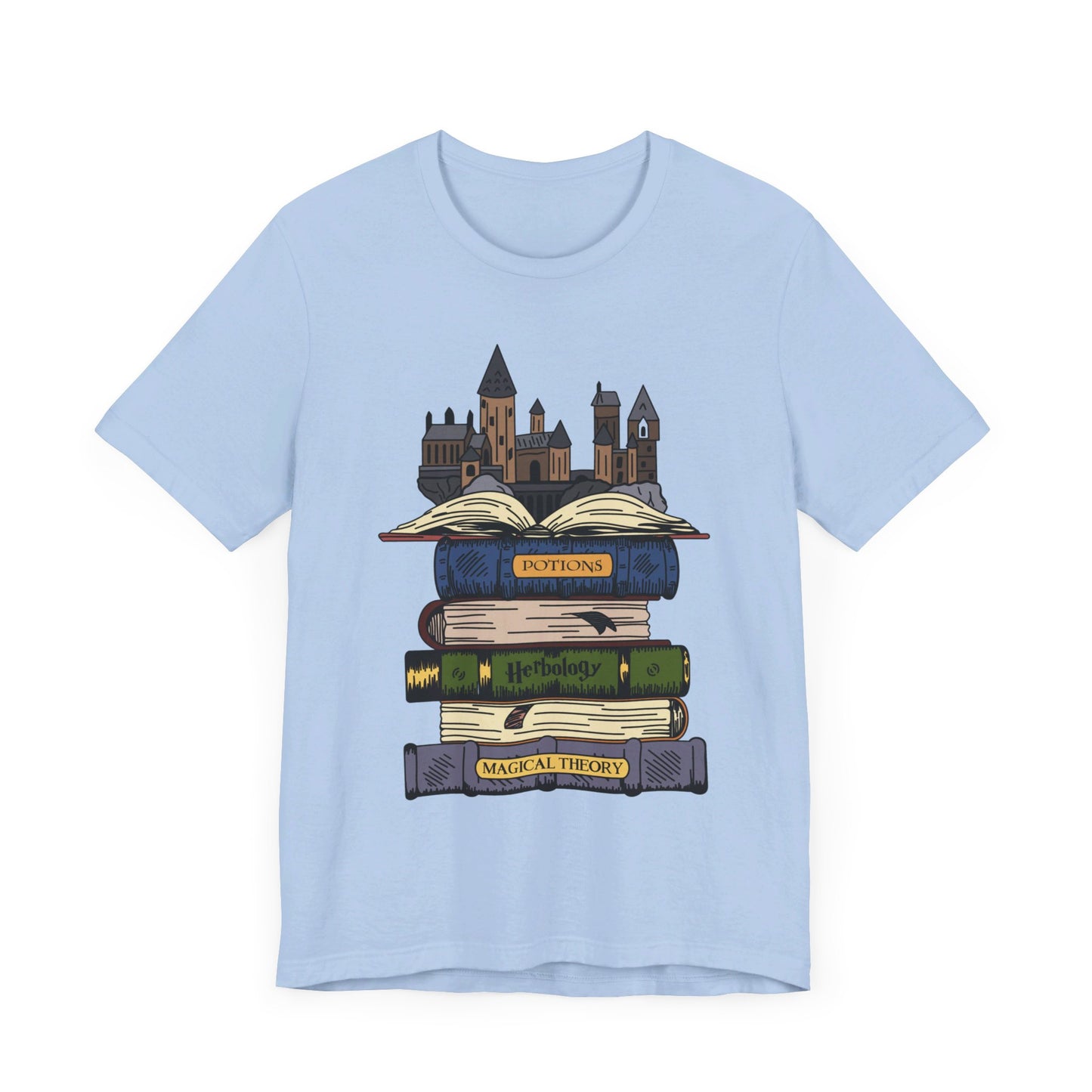 Harry Potter Books and Hogwarts Short Sleeve Tee