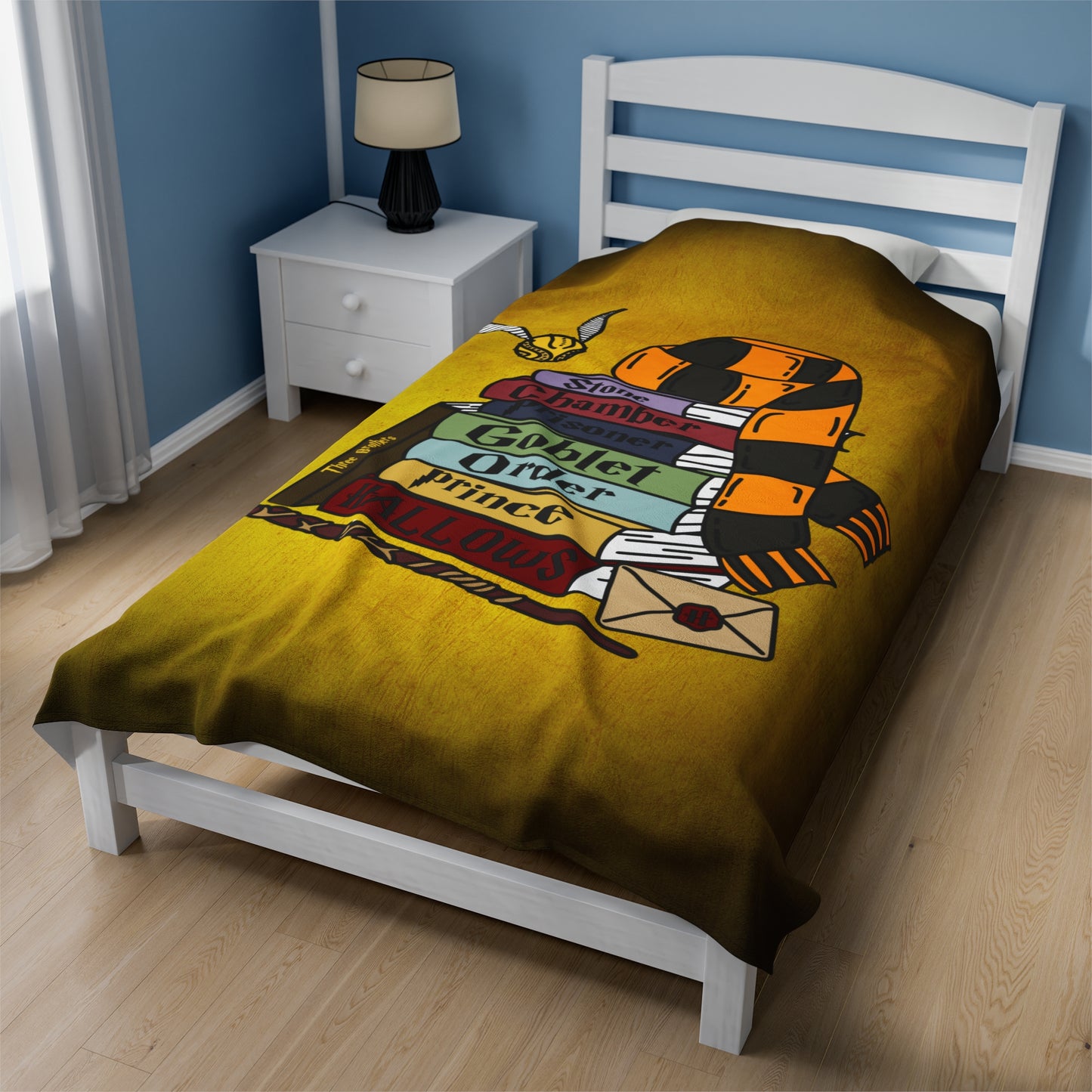 HP Books Hufflepuff Velveteen Plush Blanket