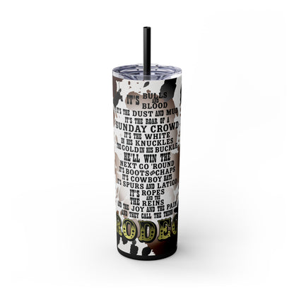 Rodeo Cow Print Skinny Tumbler with Straw, 20oz