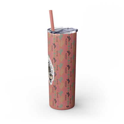 Lungs Give Out Skinny Tumbler with Straw, 20oz