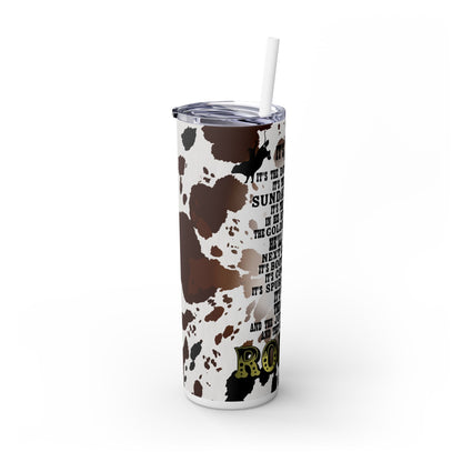 Rodeo Cow Print Skinny Tumbler with Straw, 20oz