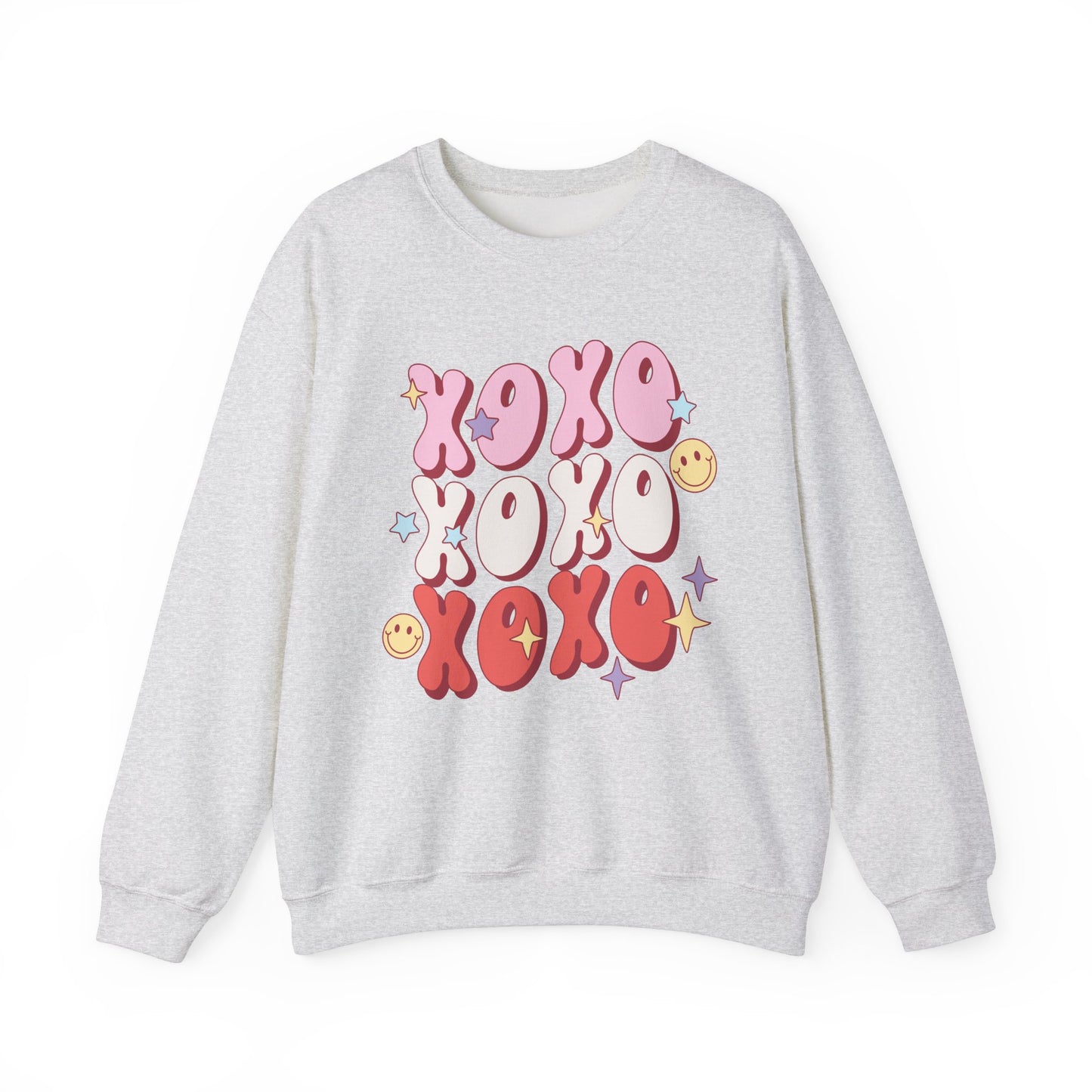 XOXO Smiley Crewneck Sweatshirt - Cozy Unisex Style for Valentine's Day & Everyday Wear