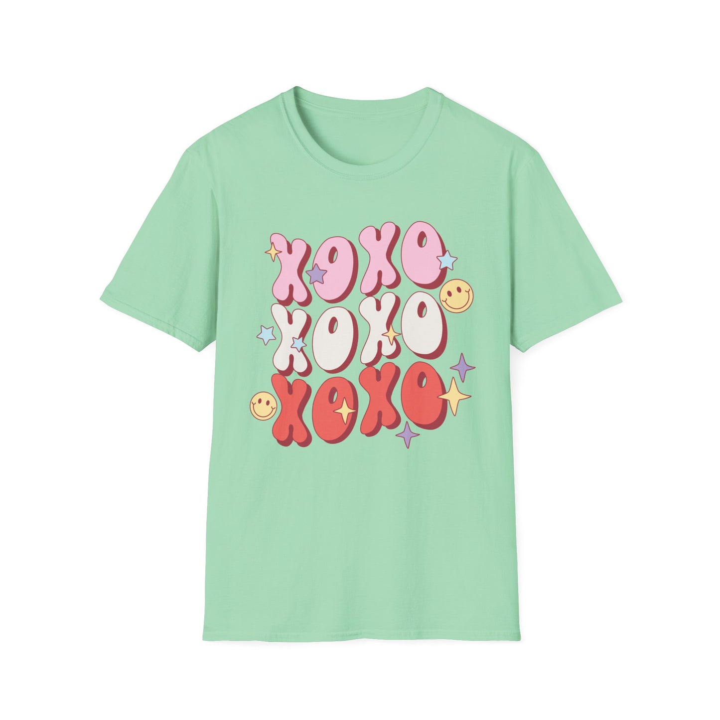 Retro XOXO Unisex Softstyle T-Shirt - Casual Love Vibes