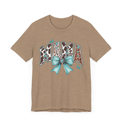 Stylish Mama Leopard Print Western Tee – Cute Graphic T-Shirt for Moms