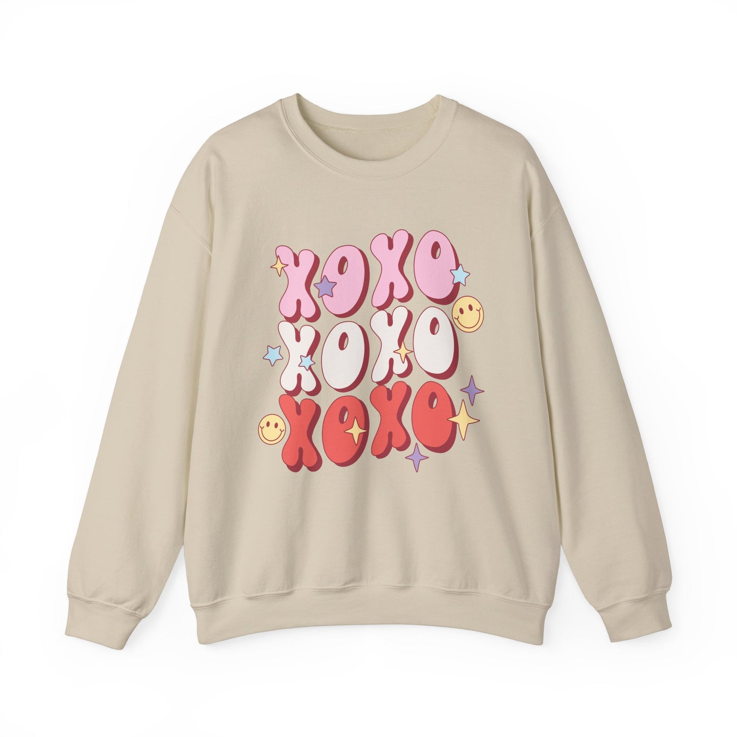 XOXO Smiley Crewneck Sweatshirt - Cozy Unisex Style for Valentine's Day & Everyday Wear