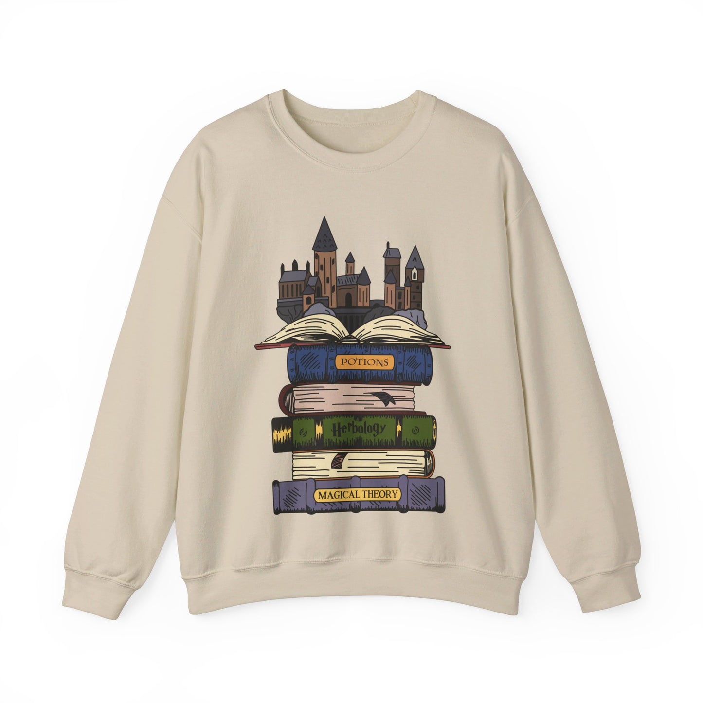 Harry Potter Books and Hogwarts Crewneck Sweatshirt