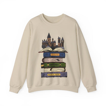 Harry Potter Books and Hogwarts Crewneck Sweatshirt