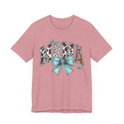 Stylish Mama Leopard Print Western Tee – Cute Graphic T-Shirt for Moms