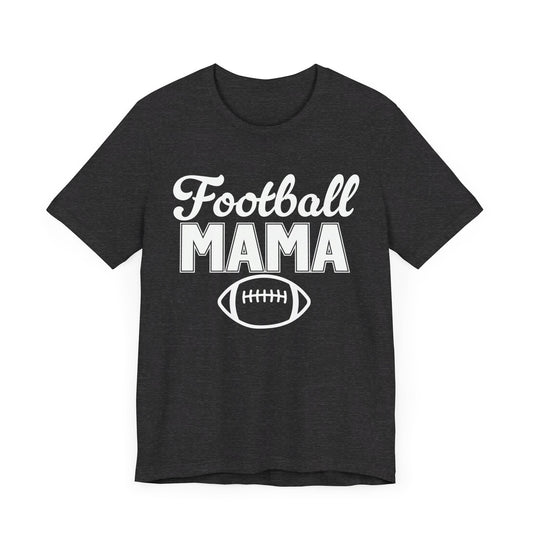 Football Mama White Print Short Sleeve Tee