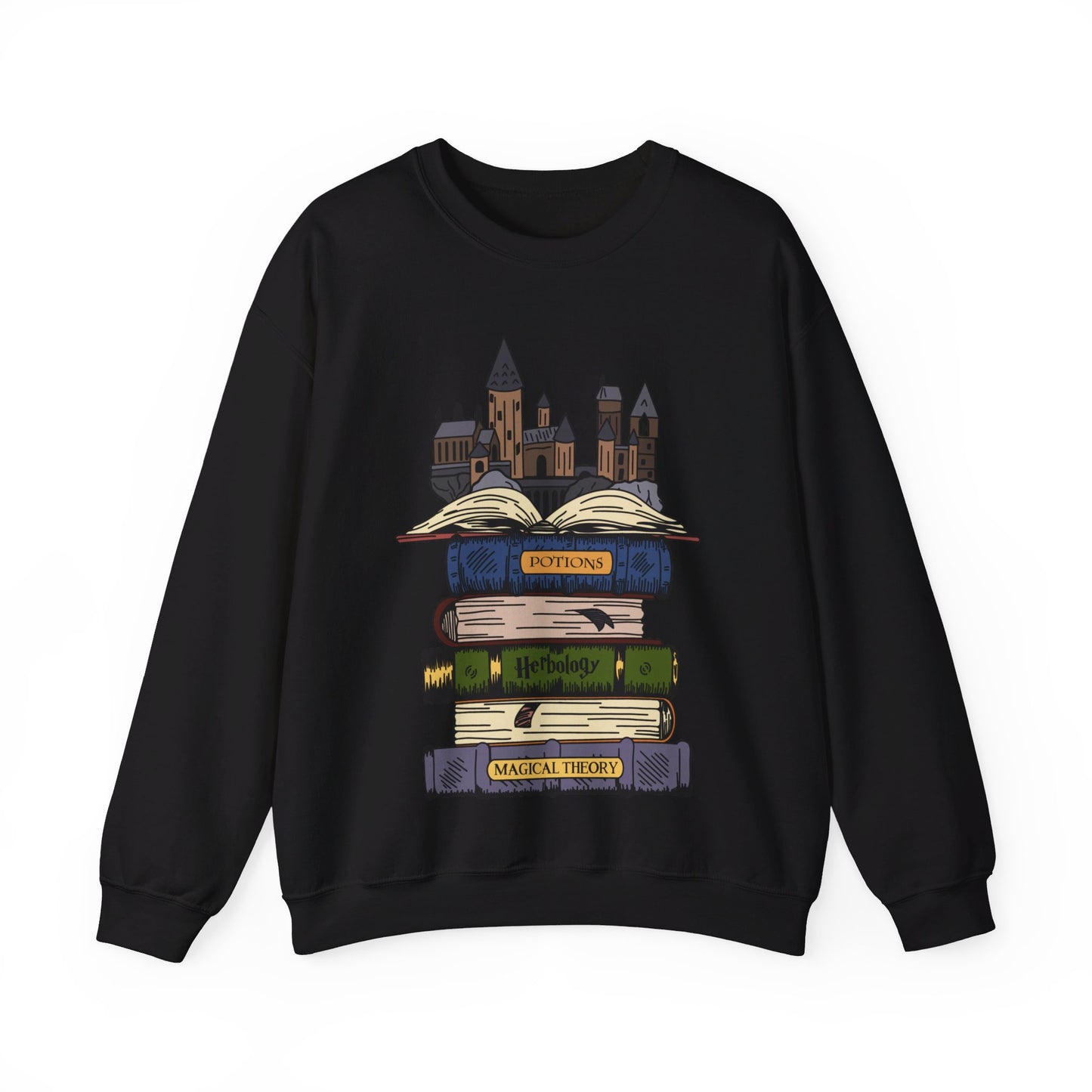 Harry Potter Books and Hogwarts Crewneck Sweatshirt