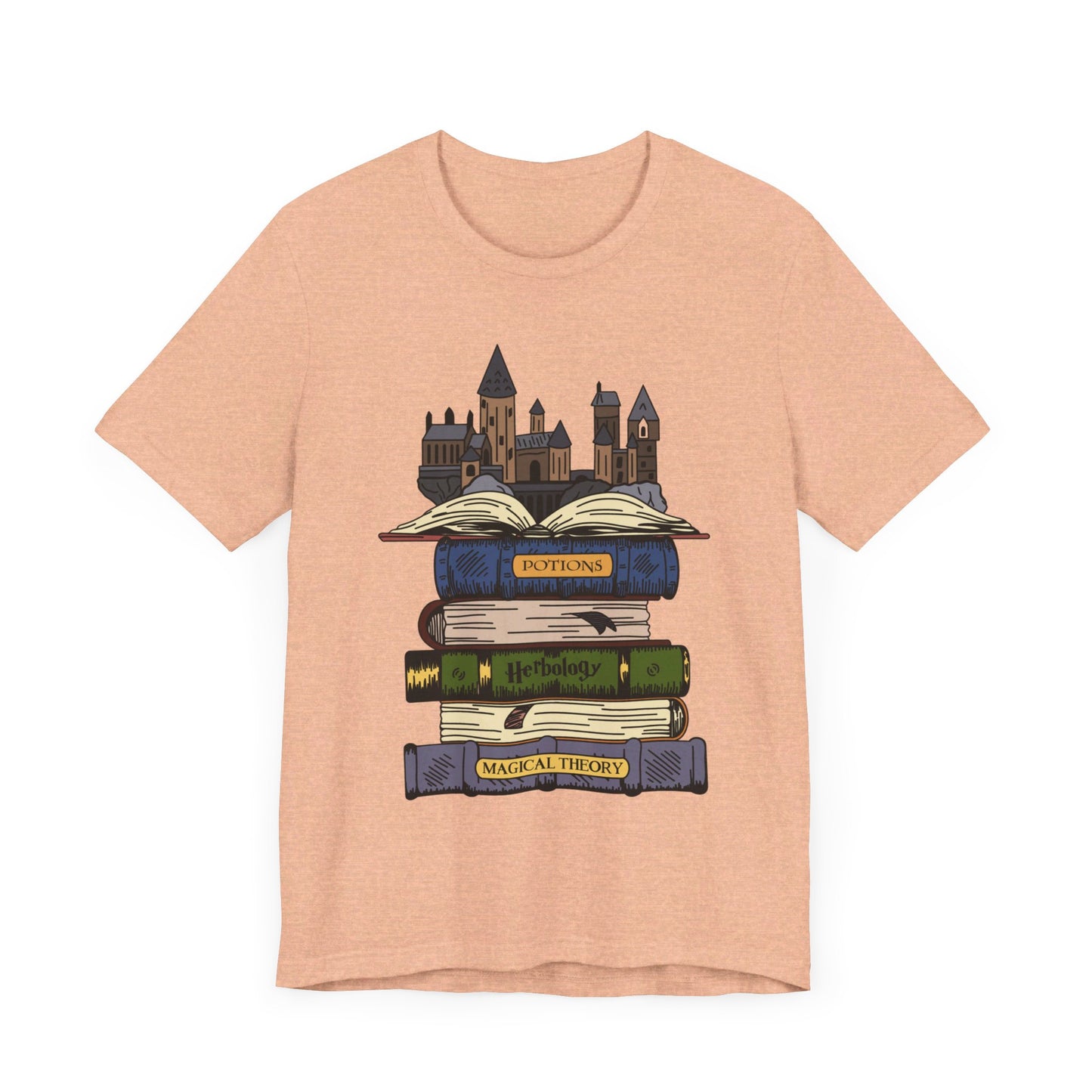 Harry Potter Books and Hogwarts Short Sleeve Tee