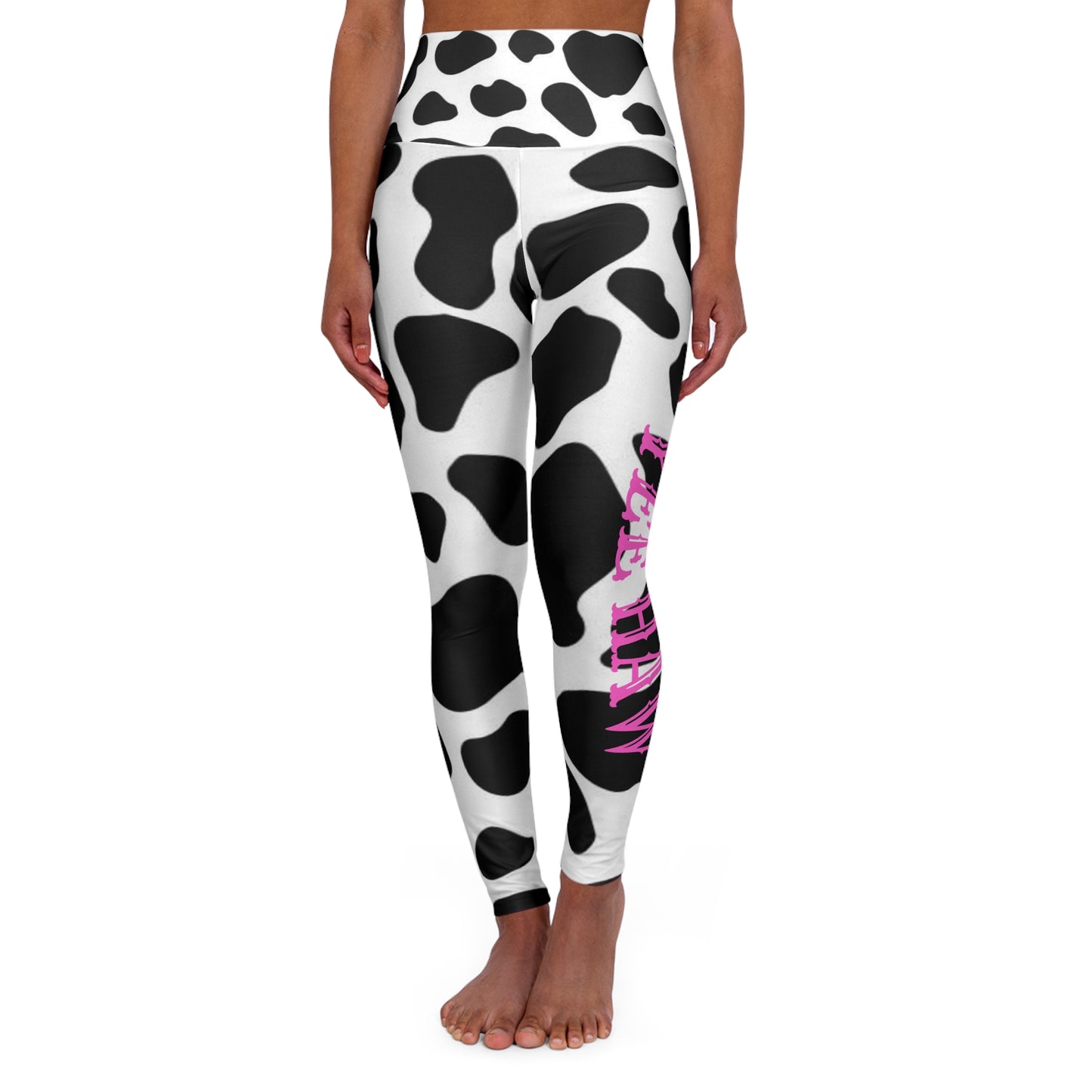 Yee Haw Cow Print High Waisted Yoga Leggings