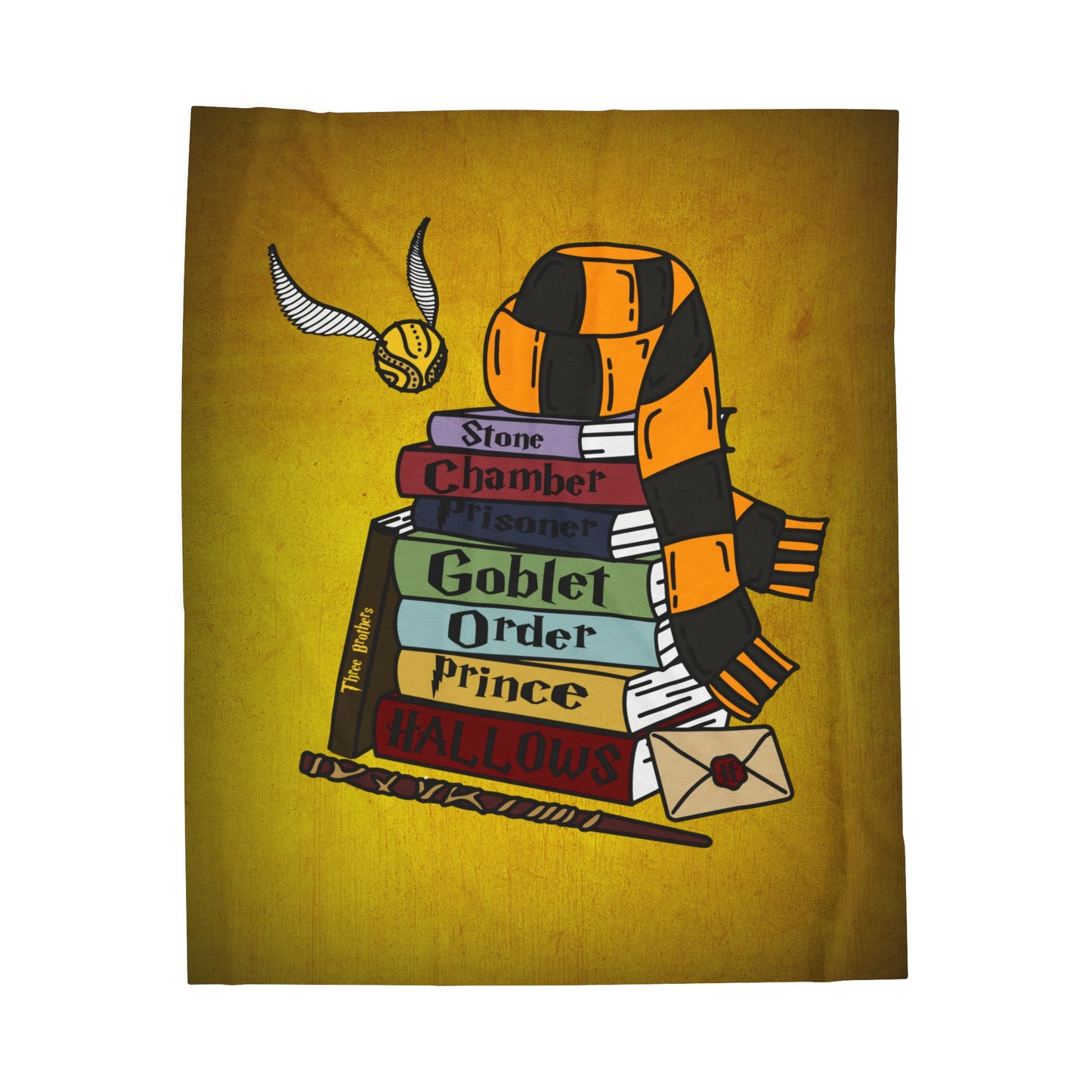 HP Books Hufflepuff Velveteen Plush Blanket