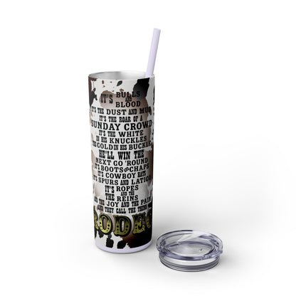 Rodeo Cow Print Skinny Tumbler with Straw, 20oz