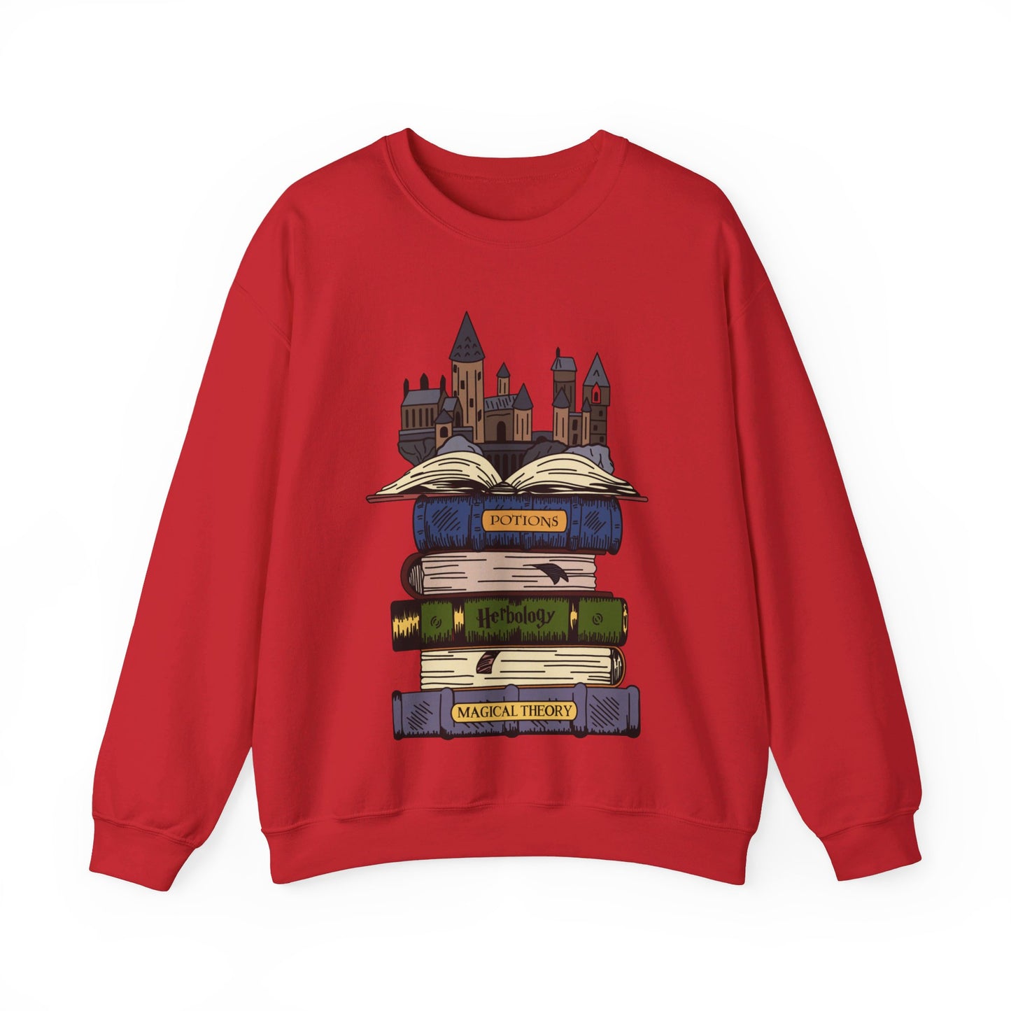 Harry Potter Books and Hogwarts Crewneck Sweatshirt