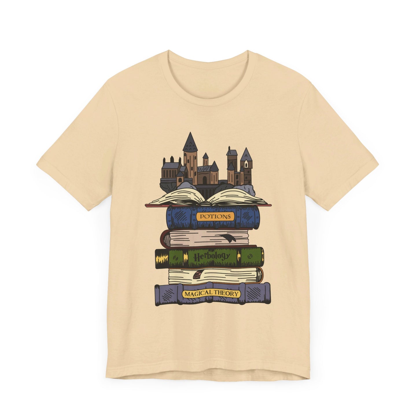 Harry Potter Books and Hogwarts Short Sleeve Tee