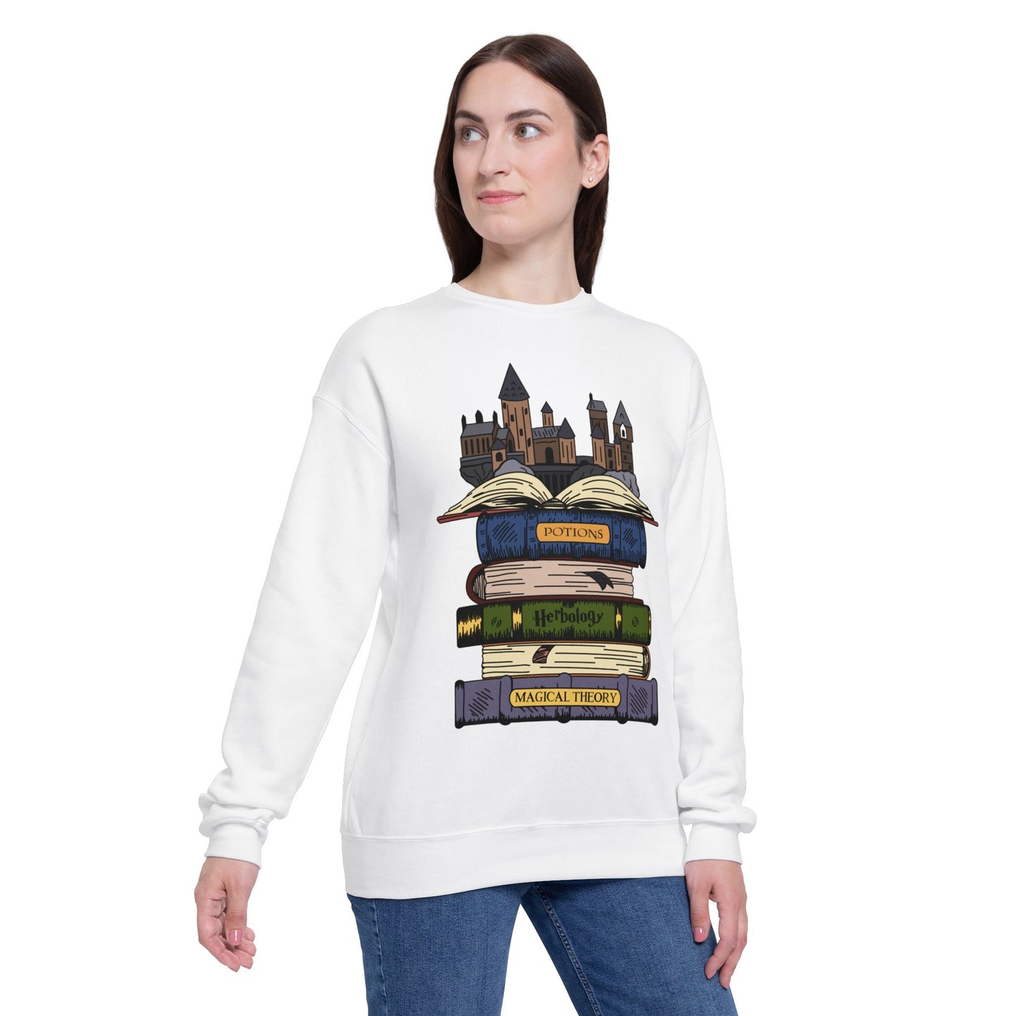 HP Books and Hogwarts Drop Shoulder Sweatshirt