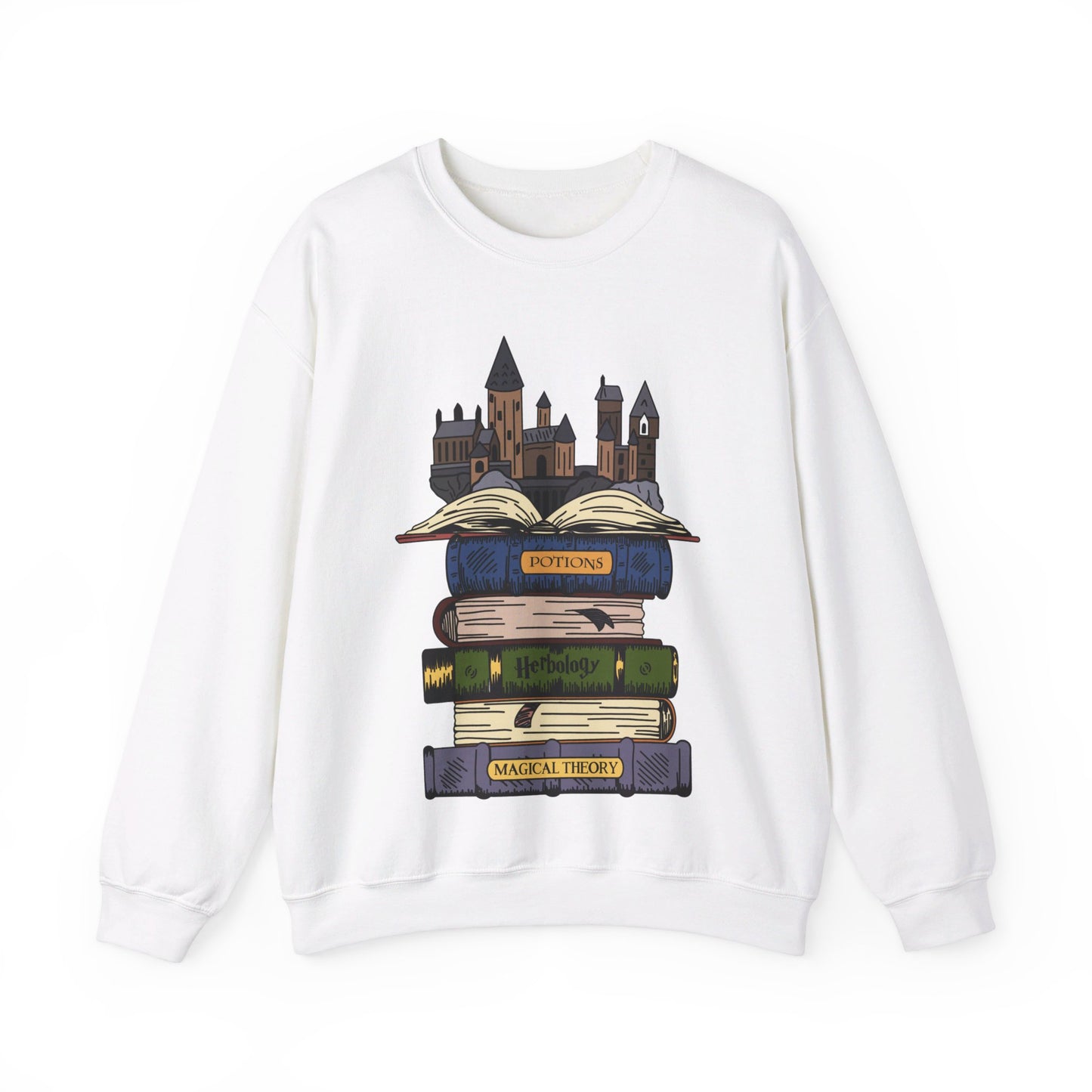 Harry Potter Books and Hogwarts Crewneck Sweatshirt