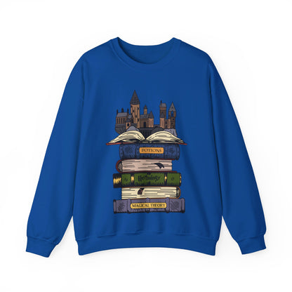 Harry Potter Books and Hogwarts Crewneck Sweatshirt