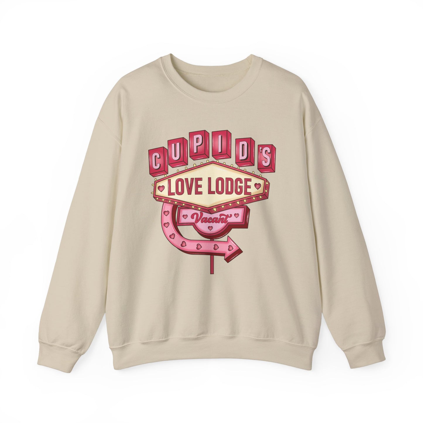 Cupid's Love Lodge Unisex Crewneck Sweatshirt - Cozy Valentine's Day Gift