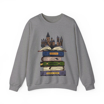 Harry Potter Books and Hogwarts Crewneck Sweatshirt