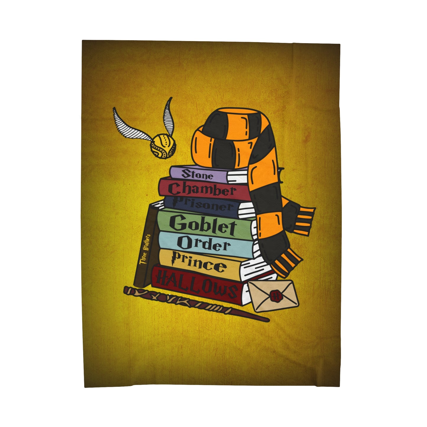 HP Books Hufflepuff Velveteen Plush Blanket