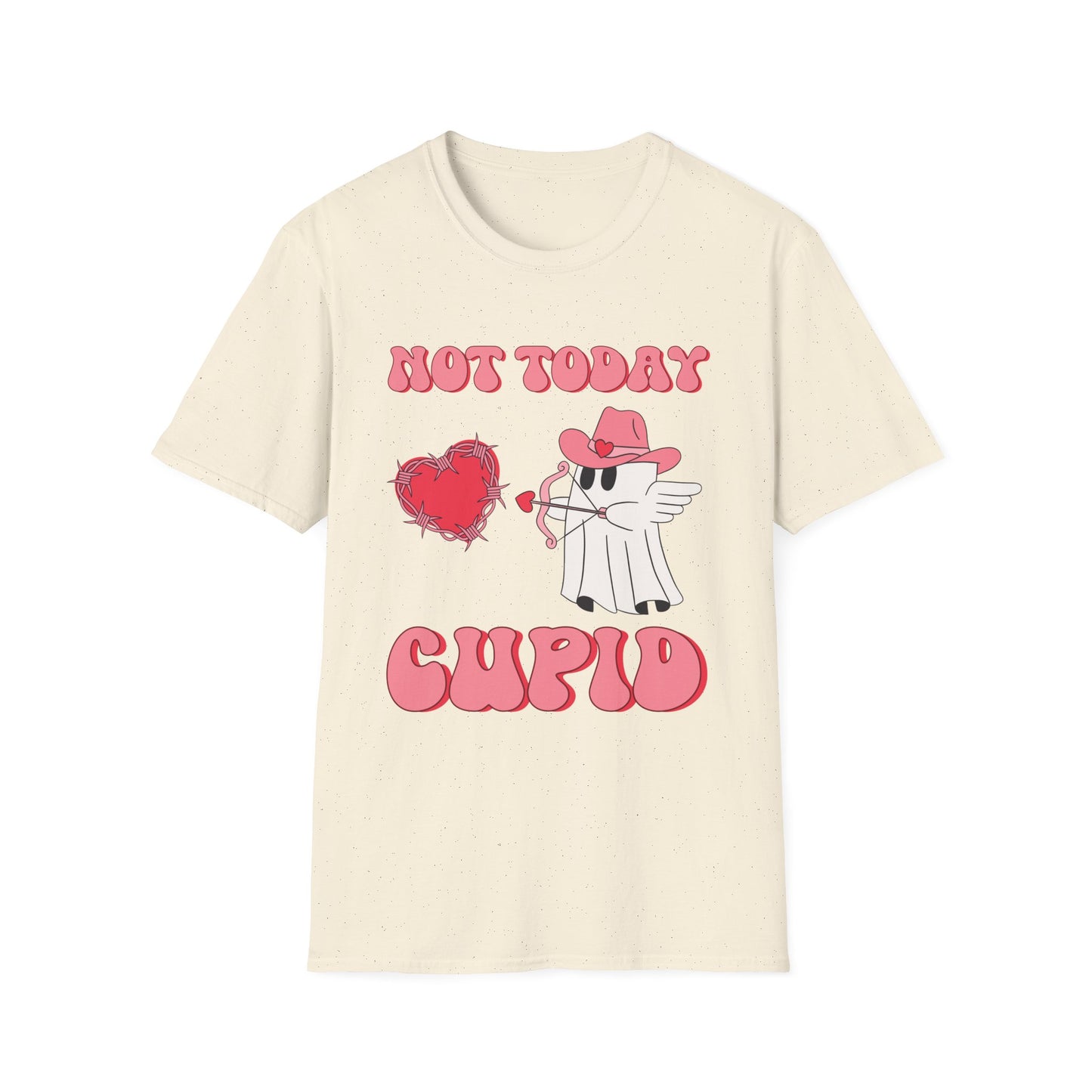 Funny Valentine's Day Ghost Tee - "Not Today Cupid" Unisex Softstyle T-Shirt