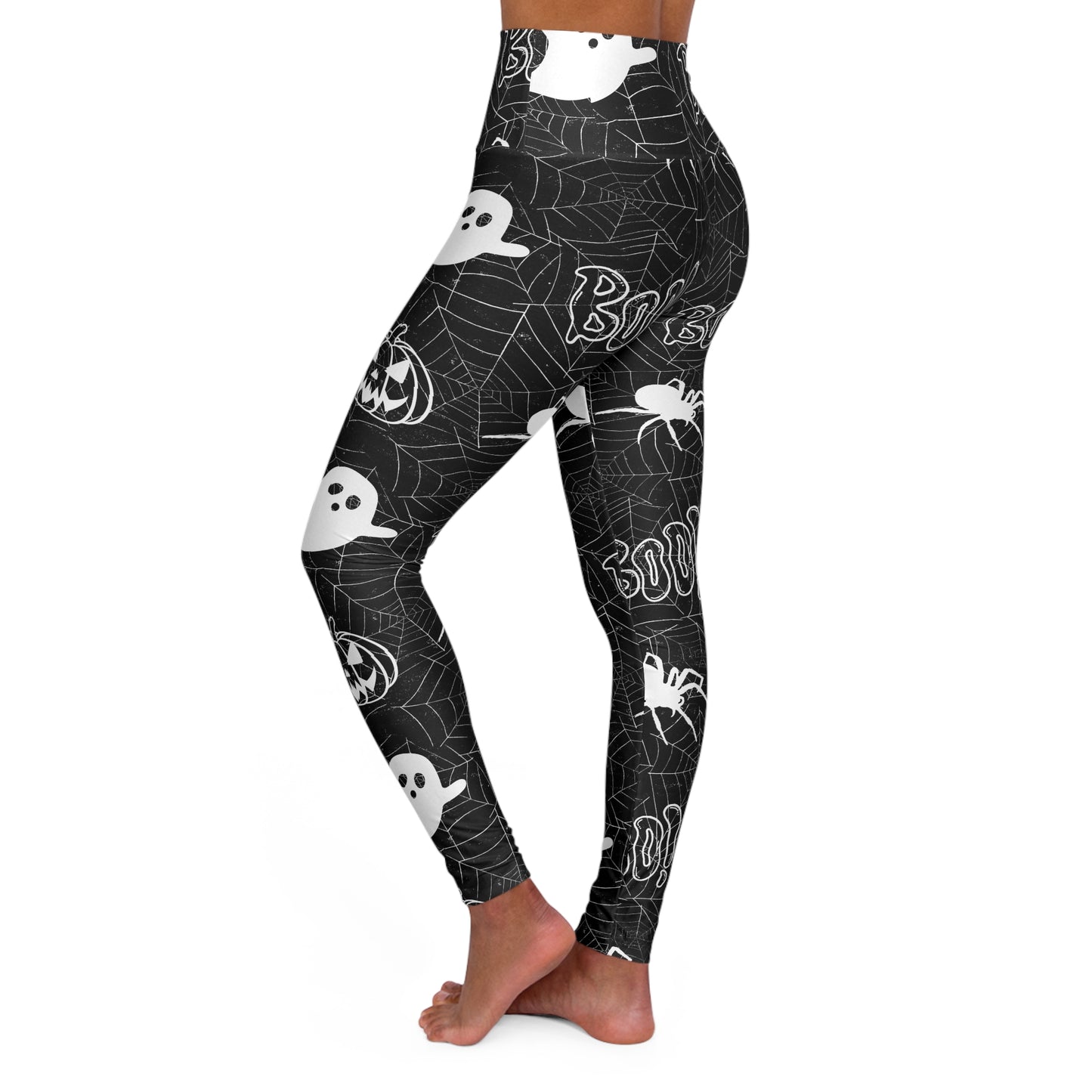 Halloween Spider Ghost High Waisted Yoga Leggings