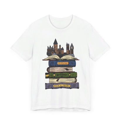 Harry Potter Books and Hogwarts Short Sleeve Tee