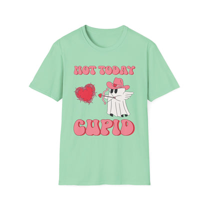 Funny Valentine's Day Ghost Tee - "Not Today Cupid" Unisex Softstyle T-Shirt