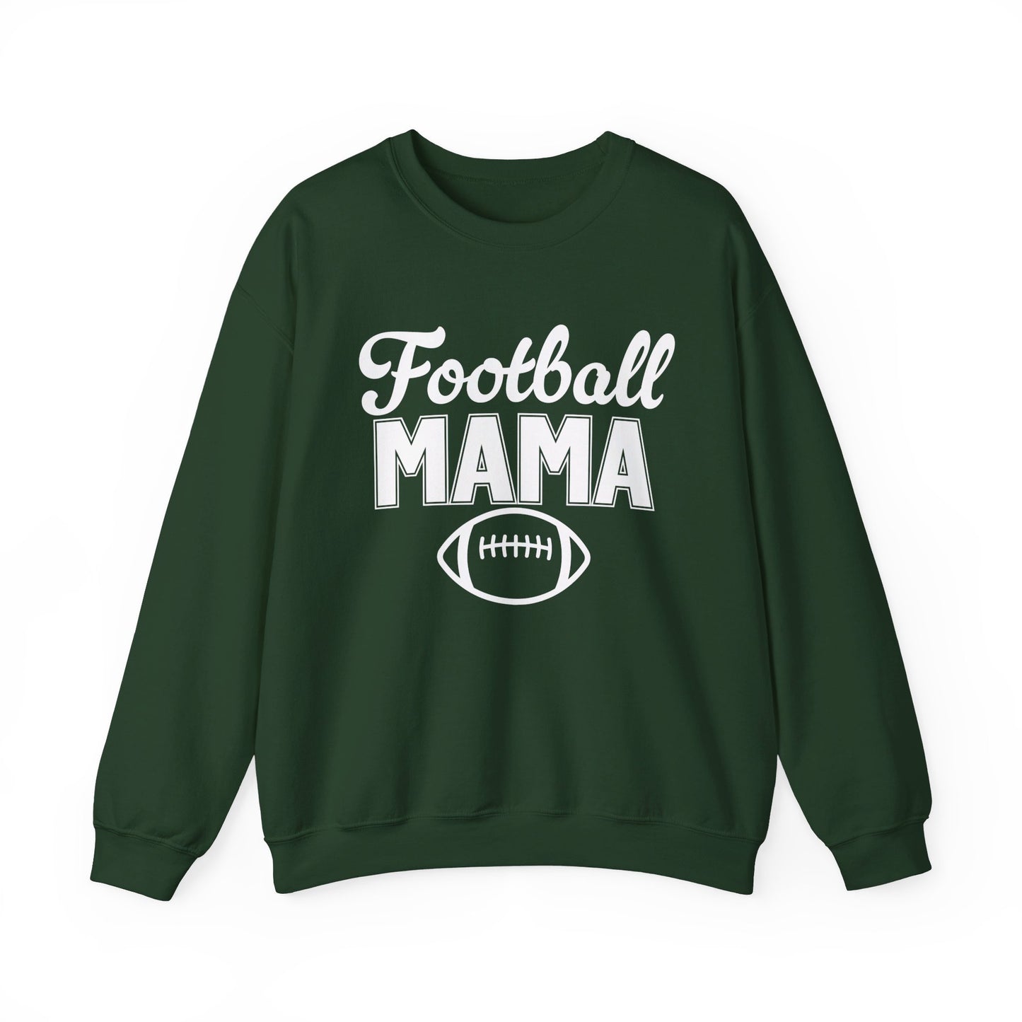 Football Mama White Print Crewneck Sweatshirt