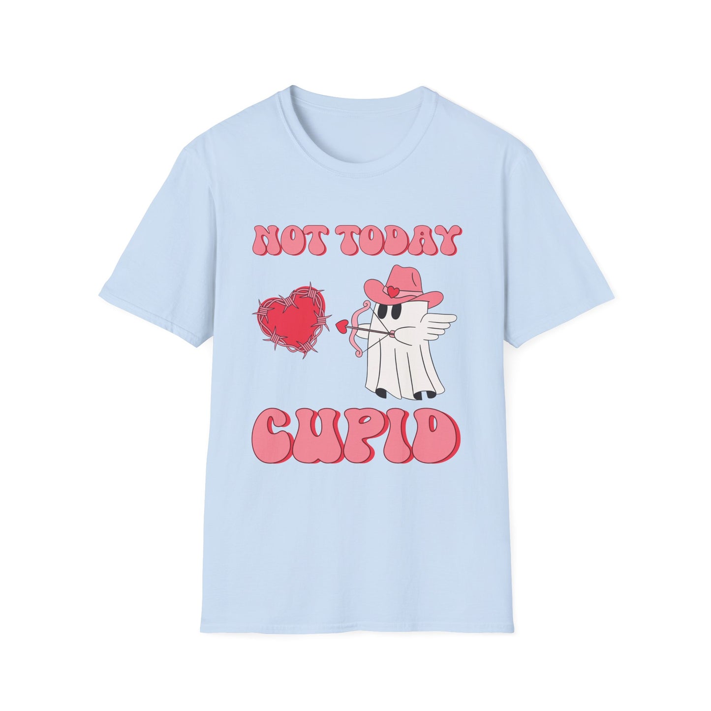 Funny Valentine's Day Ghost Tee - "Not Today Cupid" Unisex Softstyle T-Shirt