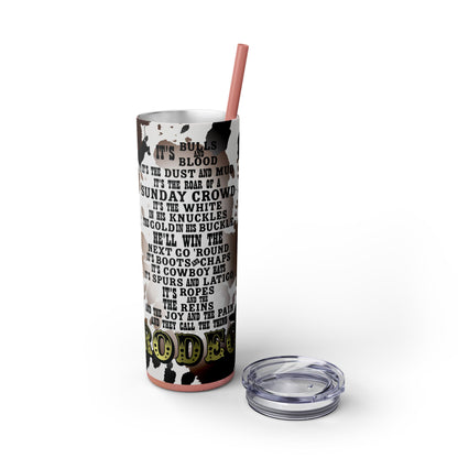 Rodeo Cow Print Skinny Tumbler with Straw, 20oz