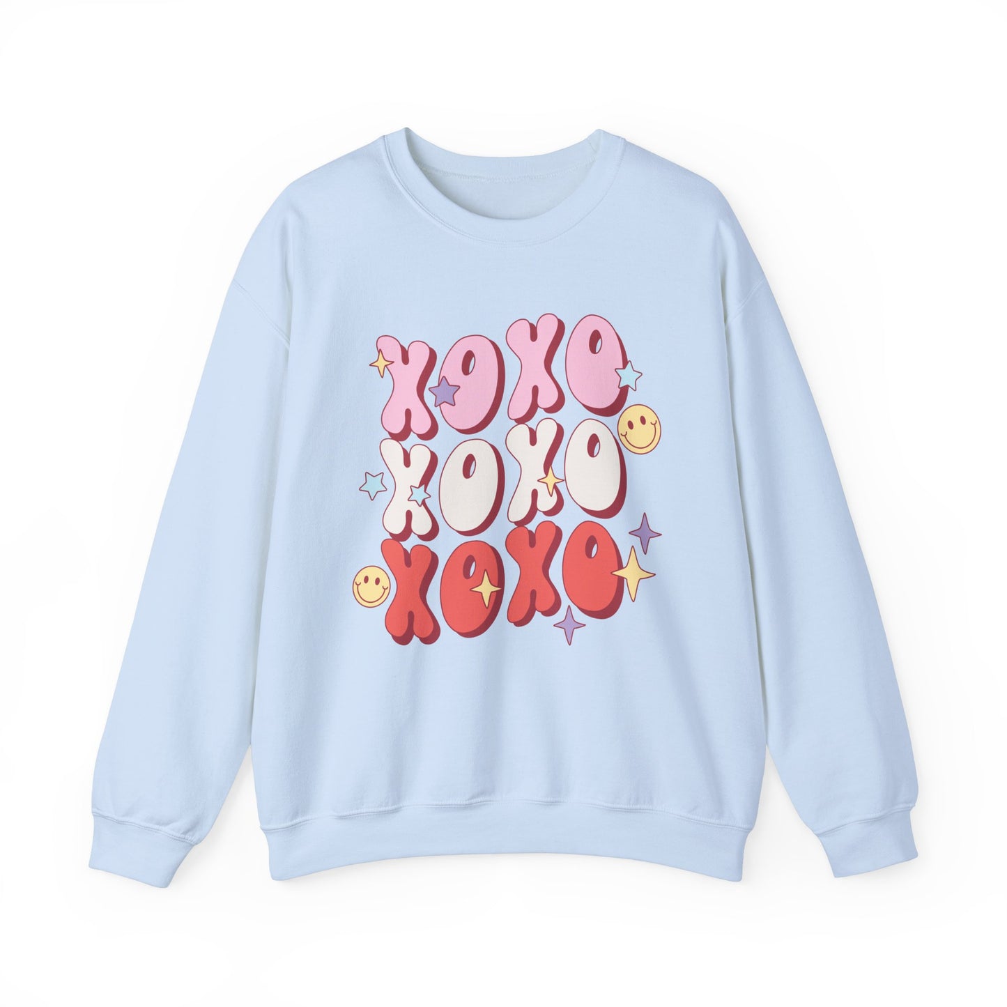 XOXO Smiley Crewneck Sweatshirt - Cozy Unisex Style for Valentine's Day & Everyday Wear