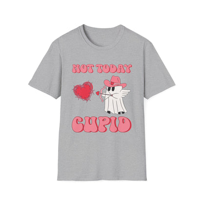 Funny Valentine's Day Ghost Tee - "Not Today Cupid" Unisex Softstyle T-Shirt