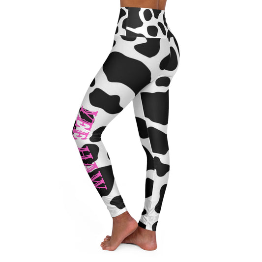 Yee Haw Cow Print High Waisted Yoga Leggings