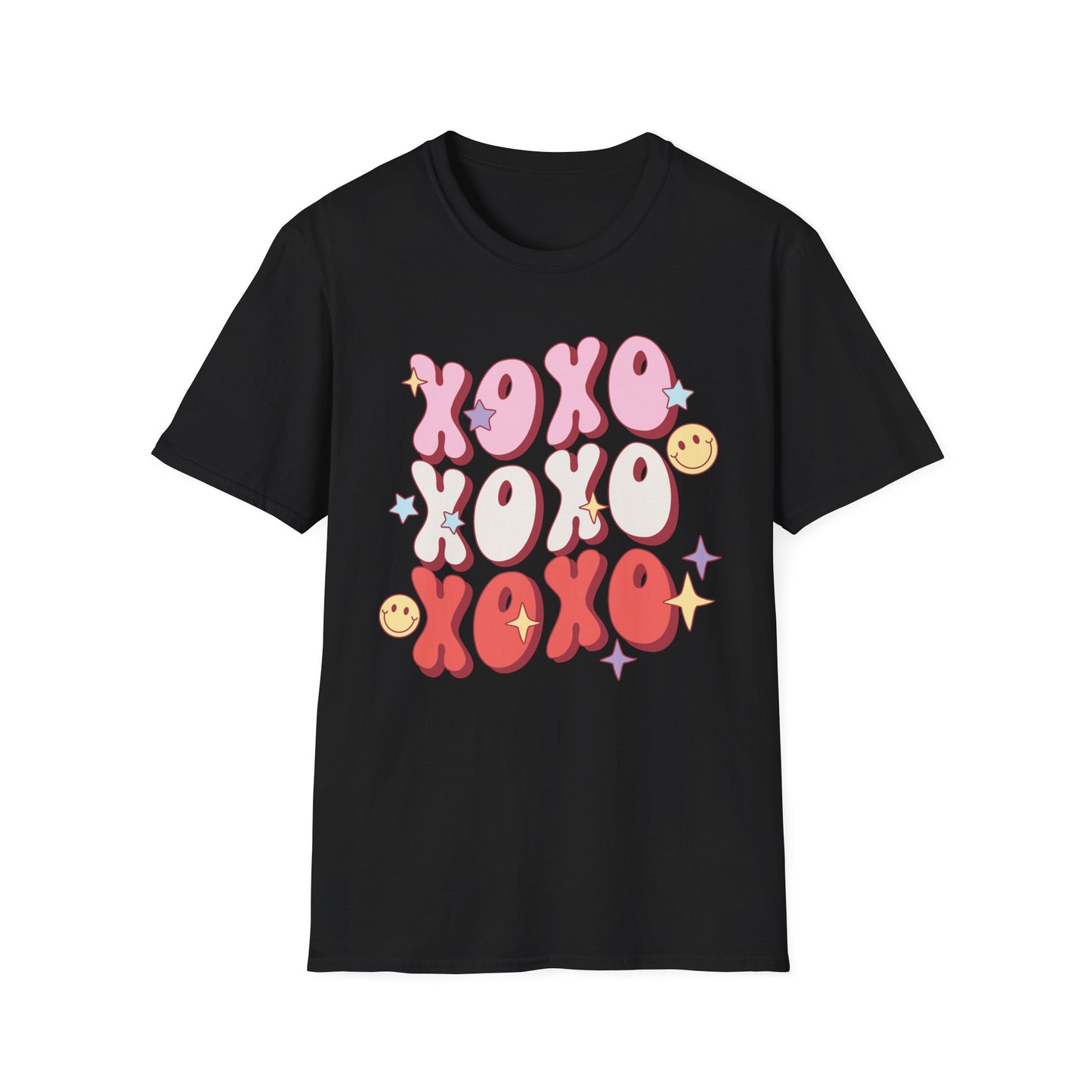 Retro XOXO Unisex Softstyle T-Shirt - Casual Love Vibes