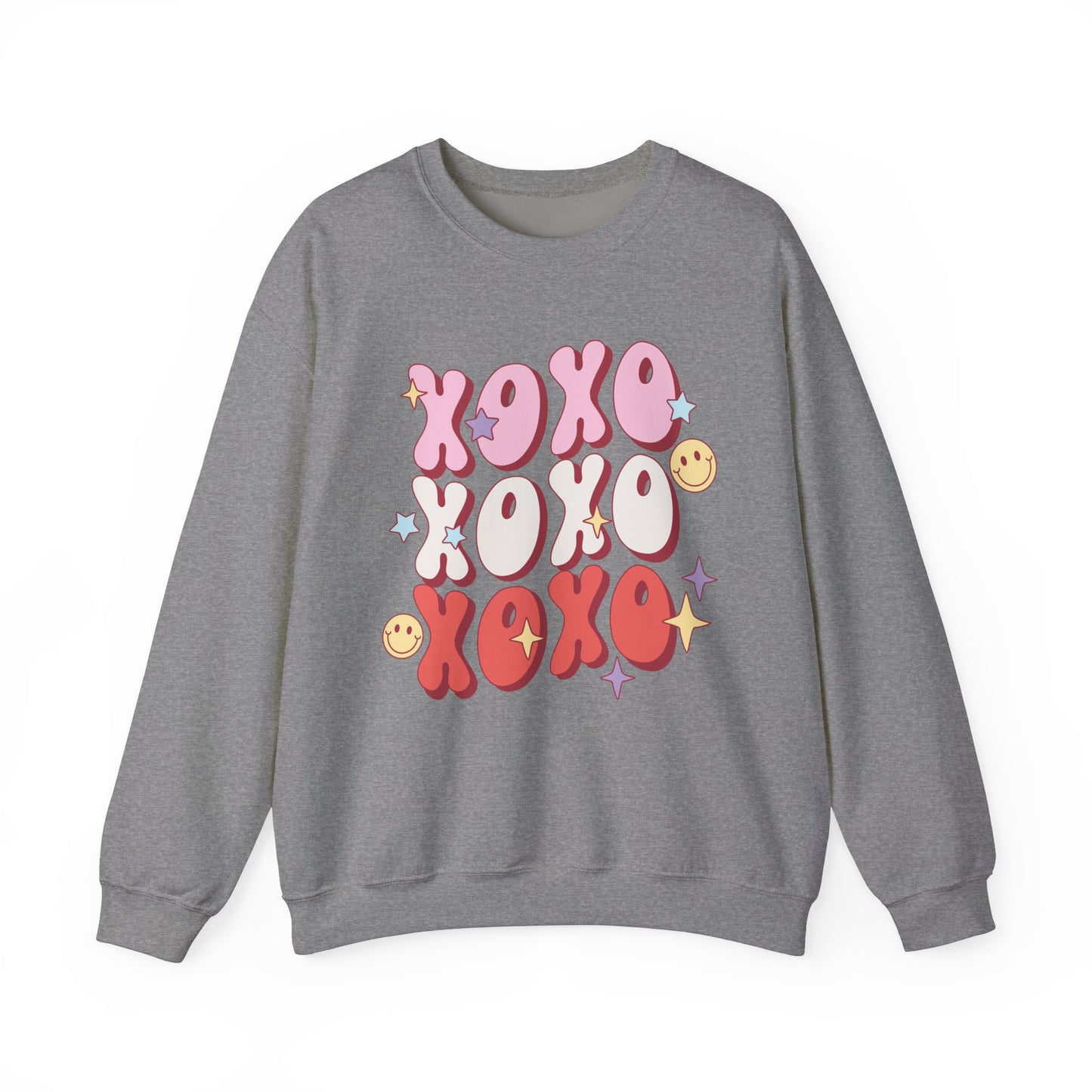 XOXO Smiley Crewneck Sweatshirt - Cozy Unisex Style for Valentine's Day & Everyday Wear