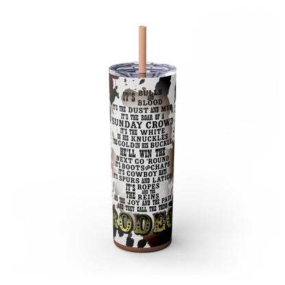 Rodeo Cow Print Skinny Tumbler with Straw, 20oz