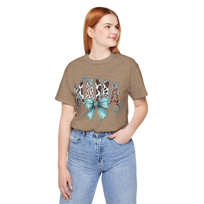 Stylish Mama Leopard Print Western Tee – Cute Graphic T-Shirt for Moms