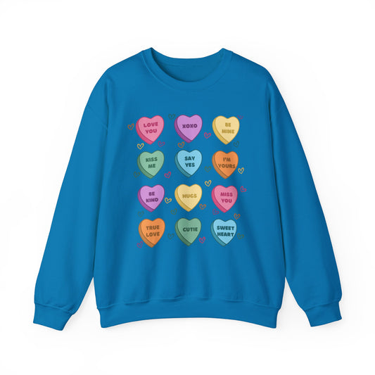 Valentine's Day Candy Heart Graphic Sweatshirt